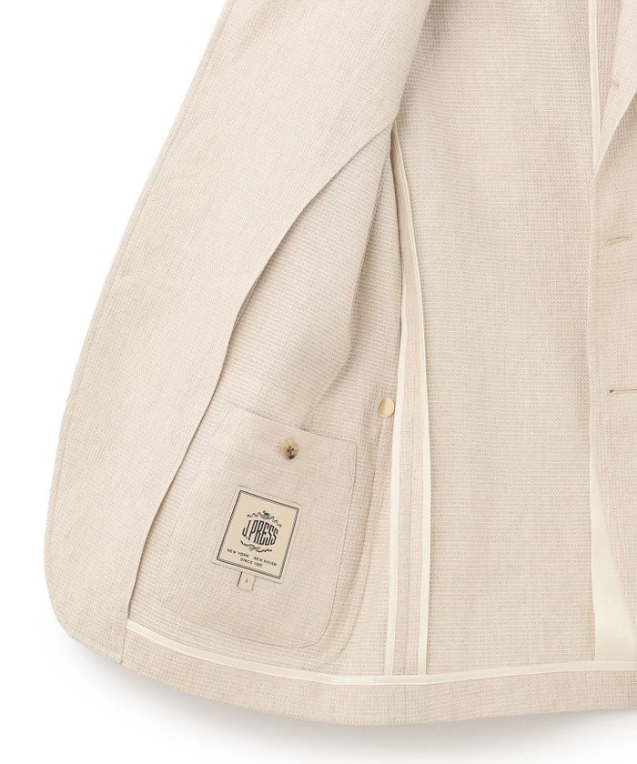セール 30%OFF】【SAFILIN】リネンキャンブリックワッフル ジャケット