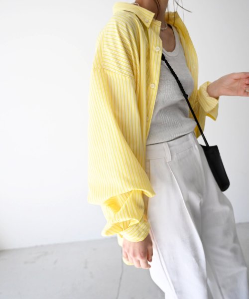El mar(エルマール)ボタンダウンストライプルーズシャツ