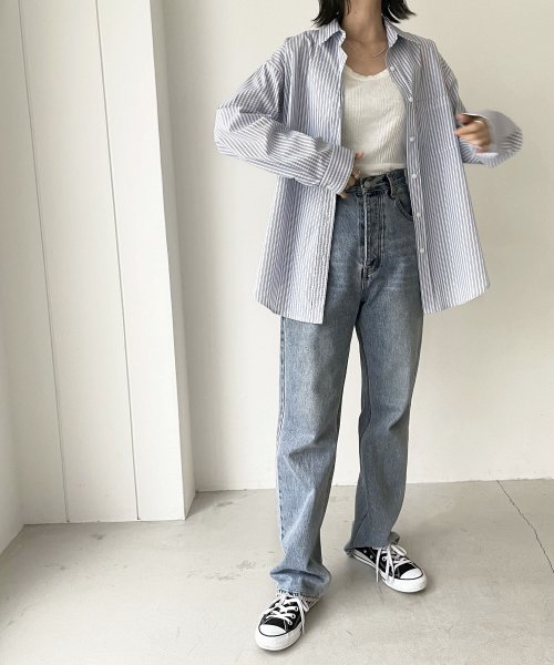 El mar(エルマール)ストライプルーズシャツ