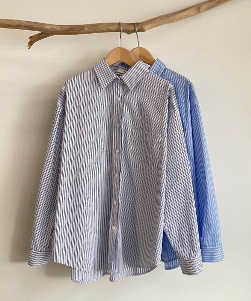 El mar(エルマール)ストライプルーズシャツ