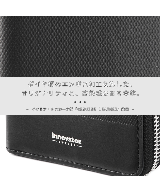イノベーター ラウンドファスナー財布 INW48 WHITE 財布、帽子、ファッション小物
