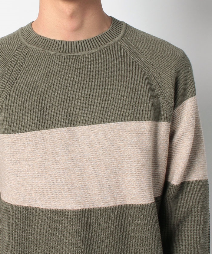 セール60%OFF】フロントライン長袖ラウンドネックラグランニット ...