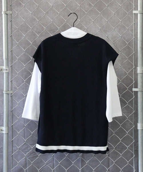 バックナンバー 【2点セット】ニットベスト×７分Tレイヤード(504588380) | BACK NUMBER(BACK NUMBER) - d  fashion