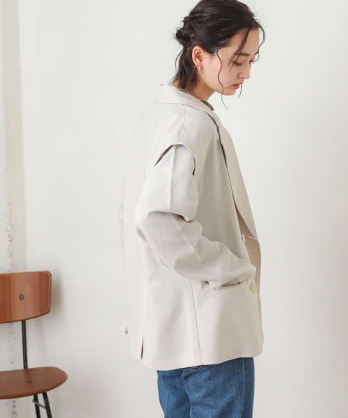 格安 アーバンリサーチ URBAN RESERCH 2WAYリネンライクジャケット tdh