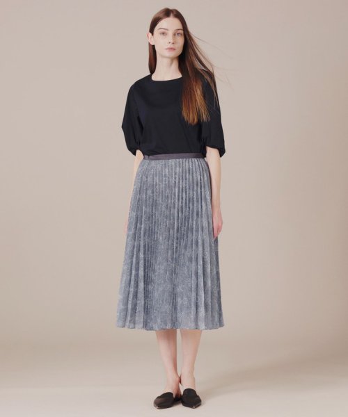 【L】【BIBURY FLOWER】ミニバイブリープリントアコーディオンプリーツスカート