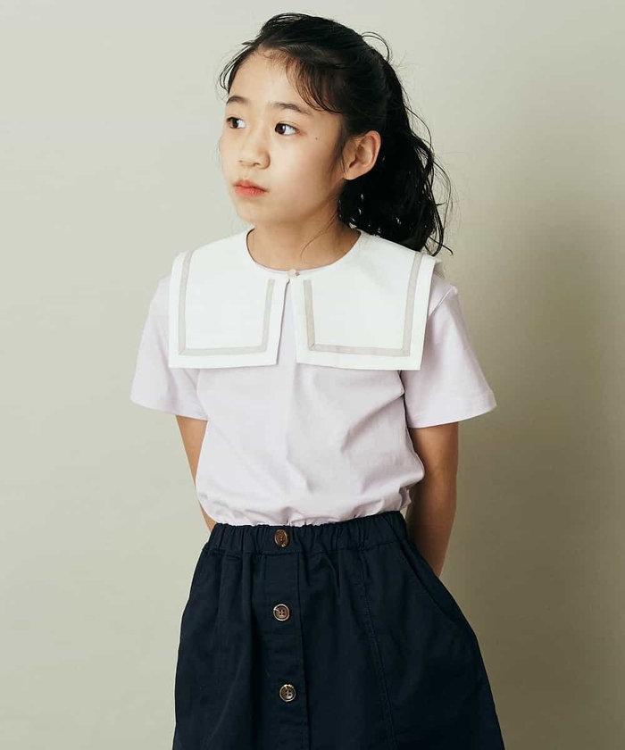 セット売り【prose verse】テーラードジレ+ スクエアネックTシャツ セール 69%OFF】[100－130]セーラーカラー付け襟Tシャツ