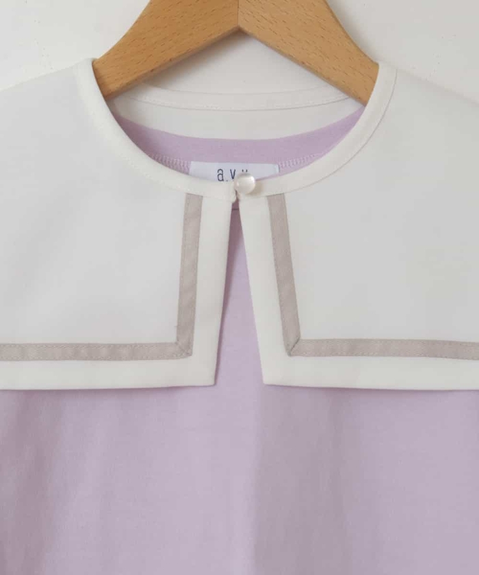 セール】[140－150]セーラーカラー付け襟Tシャツ(504468654