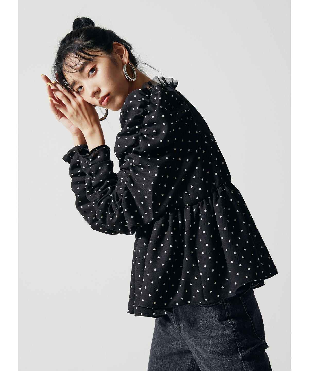 ドット袖ギャザーブラウス(504572814) | コエル(COEL) - d fashion ドット袖ギャザーブラウス(504572814) | コエル(COEL) - d fashion