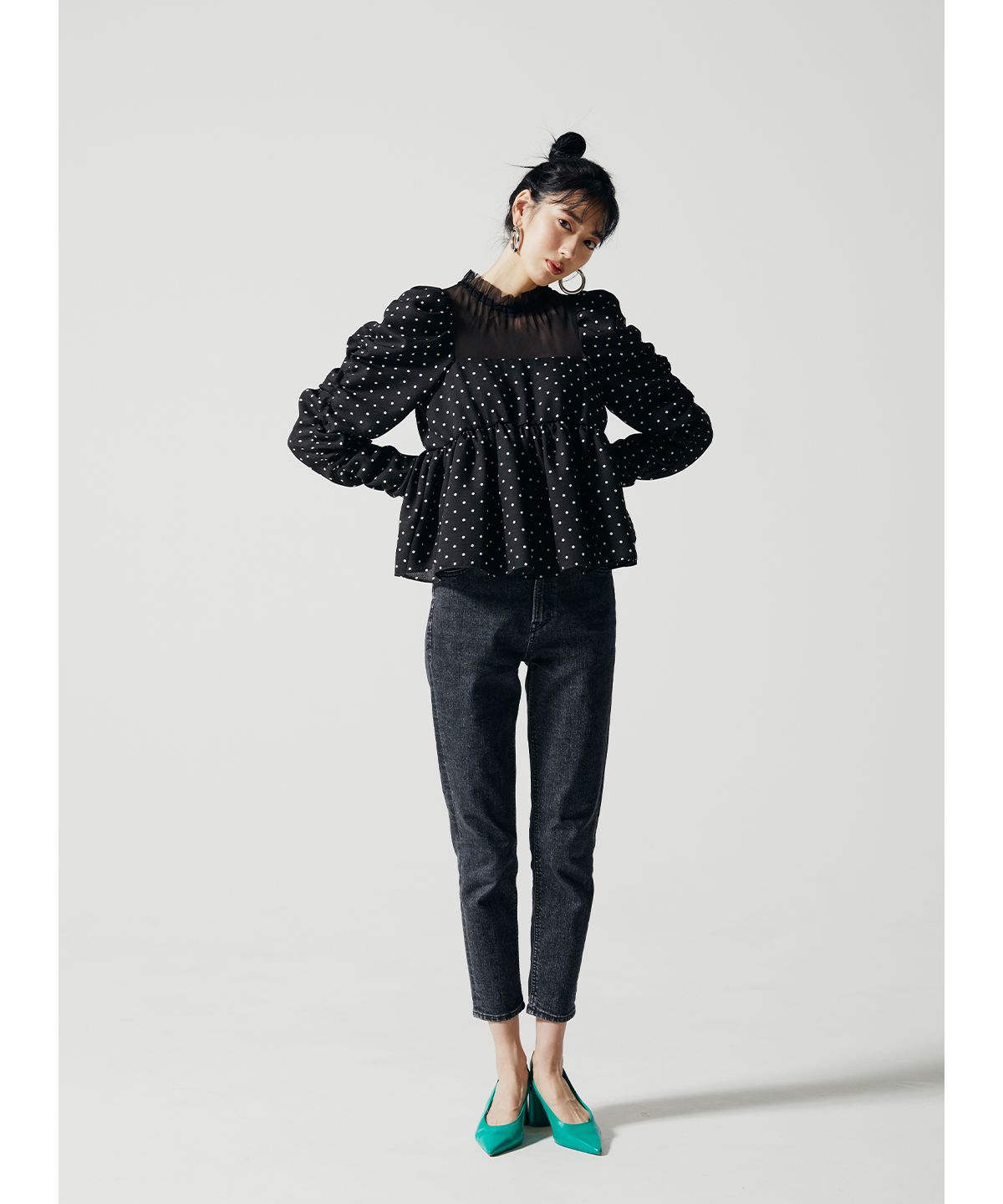 ドット袖ギャザーブラウス(504572814) | コエル(COEL) - d fashion