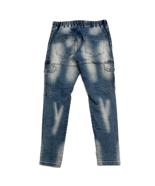 セール】CavariA ダメージ加工スキニーデニムカーゴパンツ メンズ