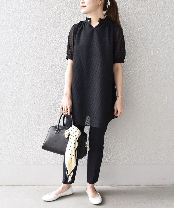 セール】*〈手洗い可能〉カットジャガードシフォン2WAY