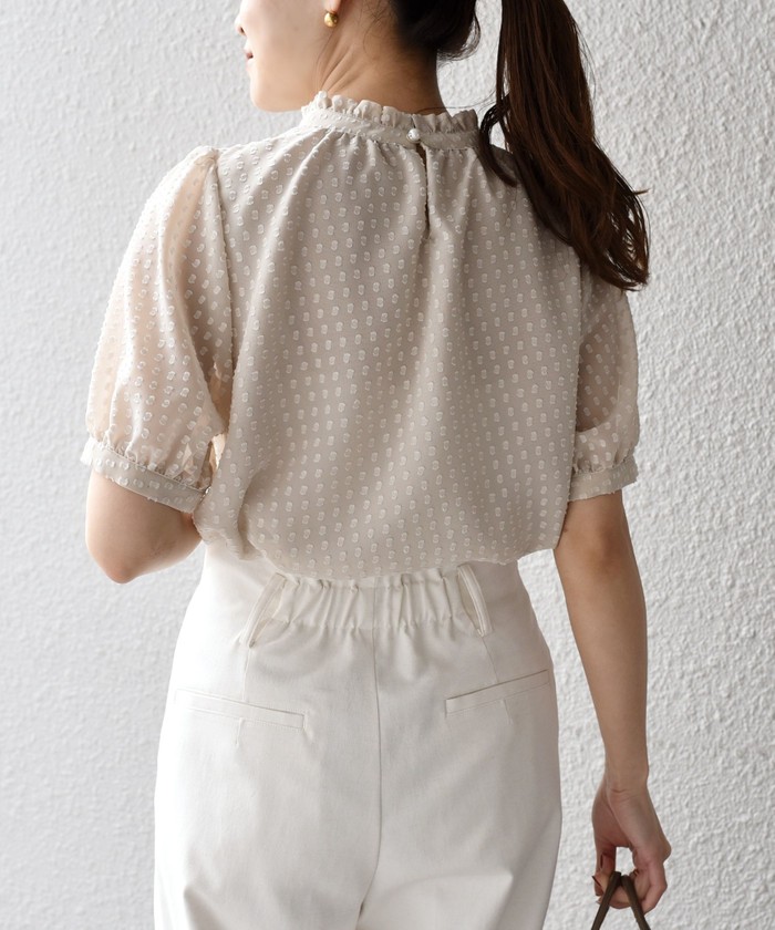セール】*〈手洗い可能〉カットジャガードシフォン2WAY