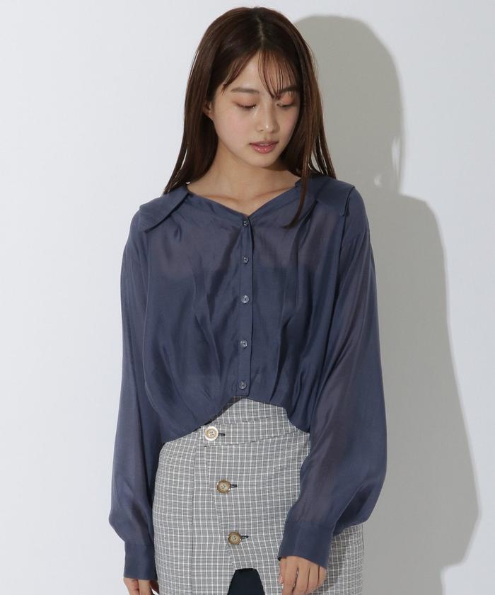 【新品未使用】REPOSE AMS クロップドシャツ セール 30%OFF】シアークロップドシャツ(504593867