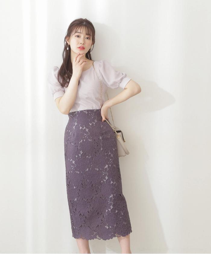 セール】｜美人百花5月号掲載商品｜ビッグフラワーレースロング