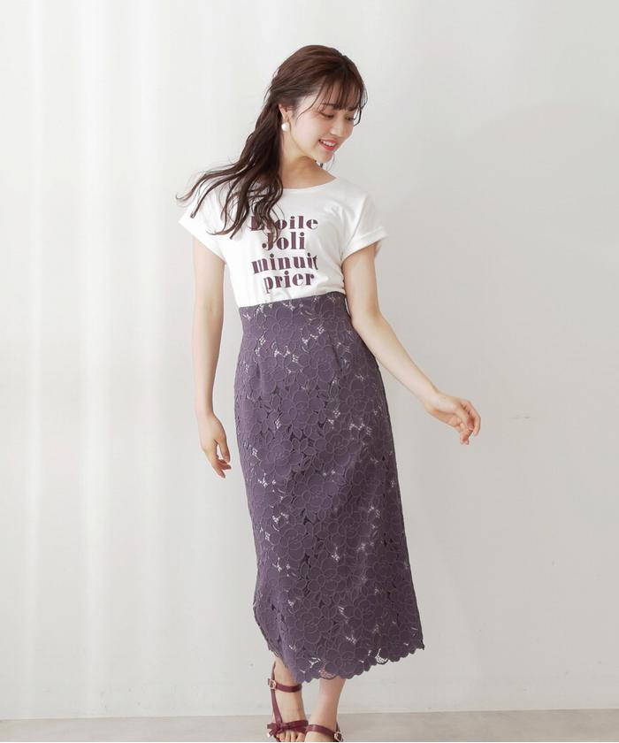 セール】|美人百花5月号掲載商品|ビッグフラワーレースロング セール】|美人百花5月号掲載商品|ビッグフラワーレースロング