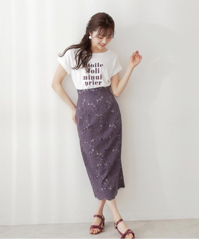 セール】|美人百花5月号掲載商品|ビッグフラワーレースロング セール】|美人百花5月号掲載商品|ビッグフラワーレースロング