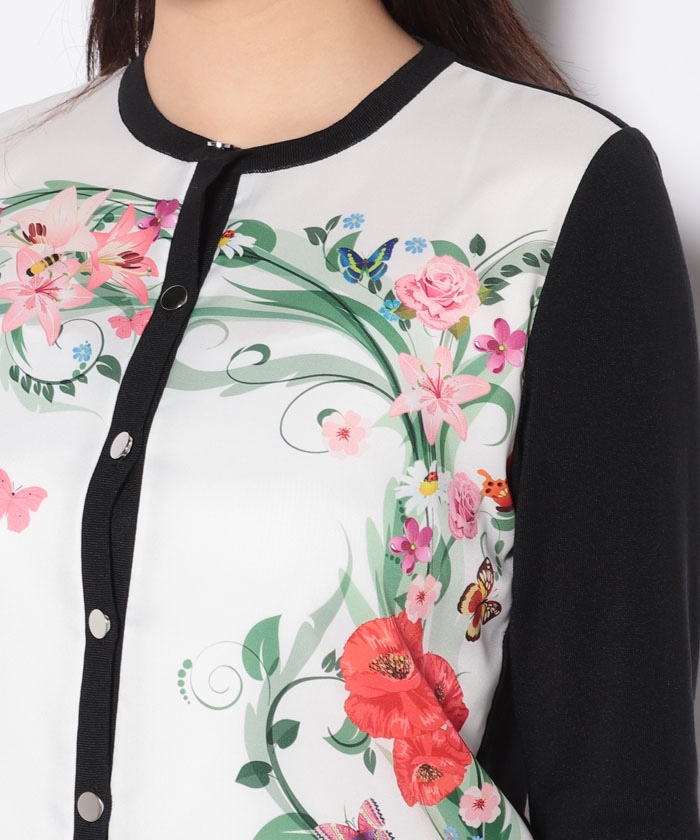マダムジョコンダ　アンサンブル　カーディガン　ニット　パネルプリント セール 49%OFF】マダム ジョコンダ MADAM JOCONDE