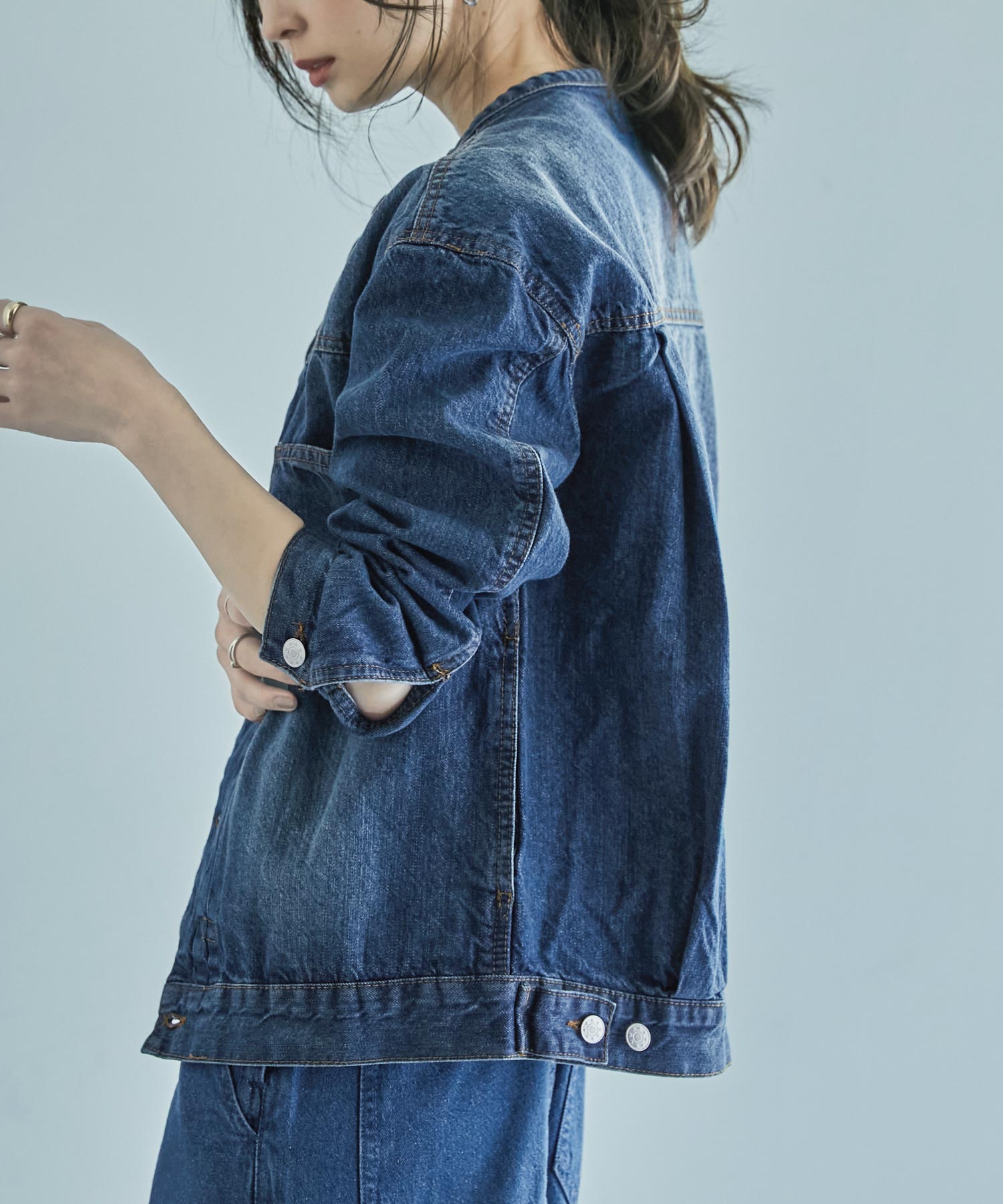 ファッションレター Fashion Letter ノーカラーデニムジャケット