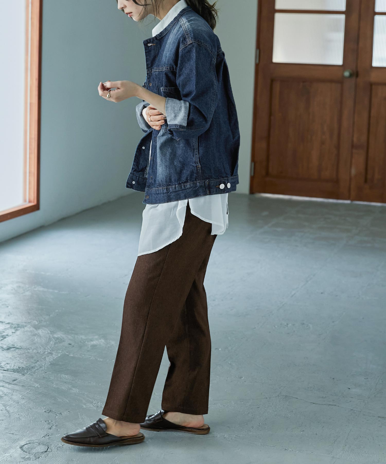 クーポン】ファッションレター Fashion Letter ノーカラーデニム