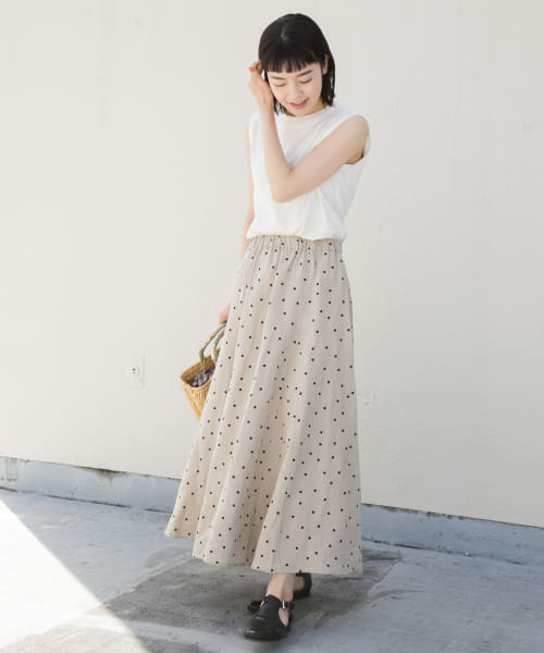 リネンドットスカート(504584901) | かぐれ(KAGURE) - d fashion