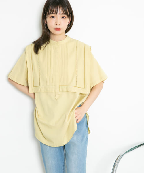 クーポン】【セール 30%OFF】パイピングレイヤードブラウス