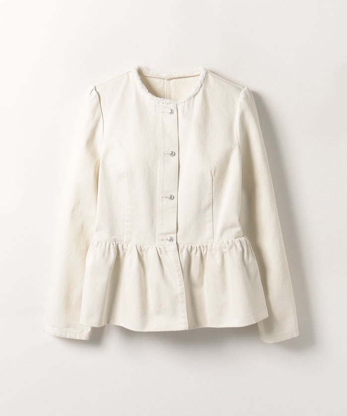 セール 50%OFF】【LOULOU WILLOUGHBY】ペプラムデニムジャケット