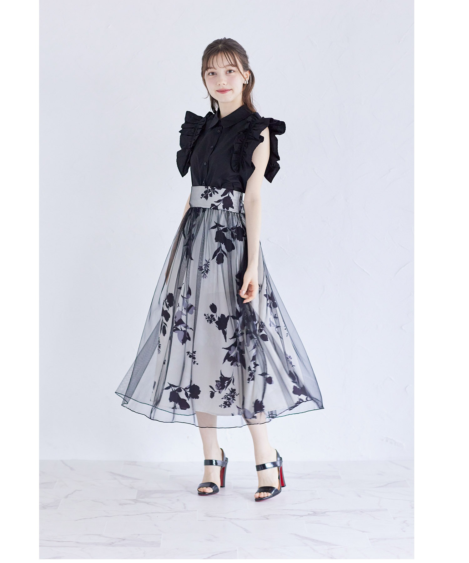 トッコクローゼット tocco closet 肩ギャザーフリル付き
