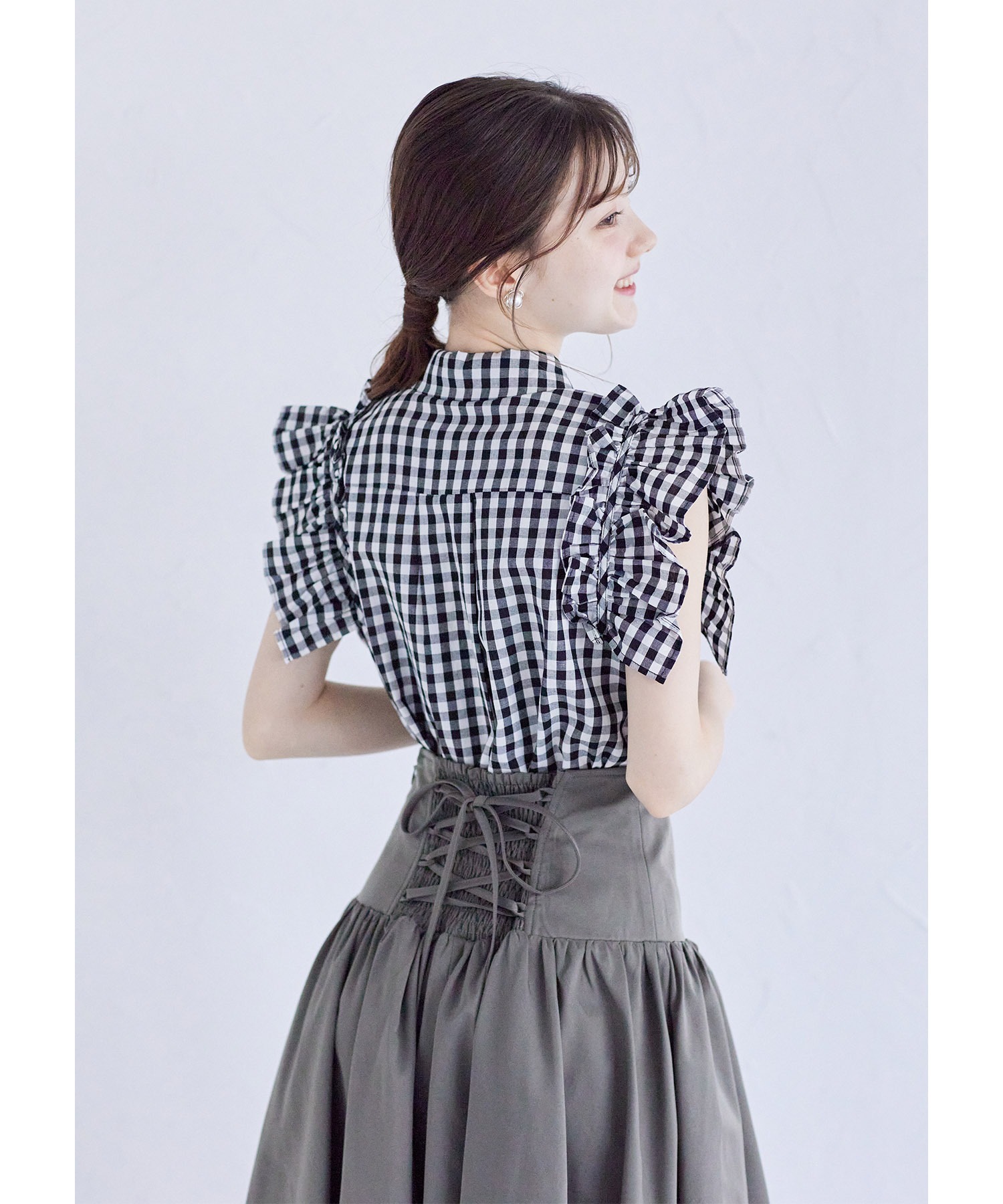 トッコクローゼット tocco closet 肩ギャザーフリル付き