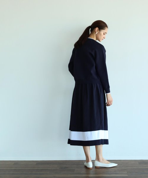 【セットアップ対応商品】Vin 【手洗い可】パールボタンカーディガン