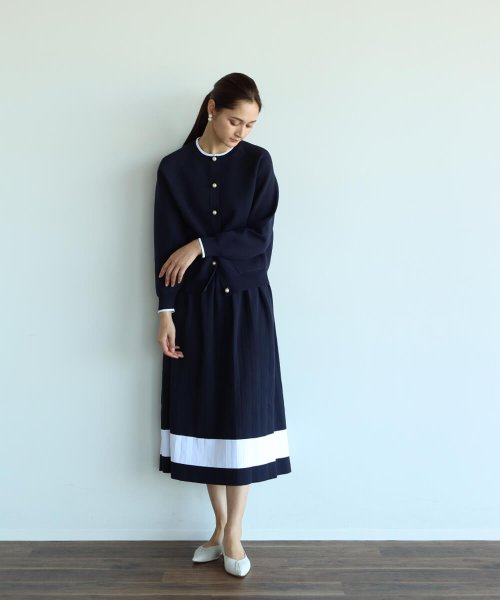 【セットアップ対応商品】Vin 【手洗い可】パールボタンカーディガン