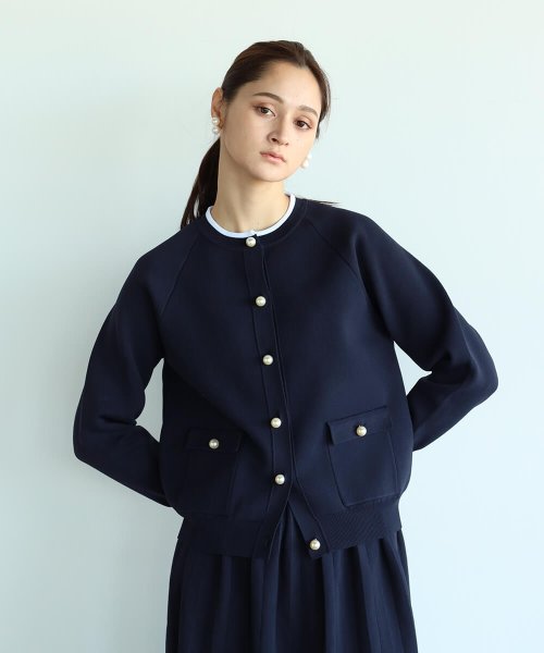 【セットアップ対応商品】Vin 【手洗い可】パールボタンカーディガン