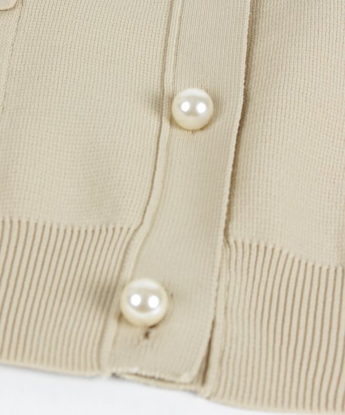 【セットアップ対応商品】Vin 【手洗い可】パールボタンカーディガン