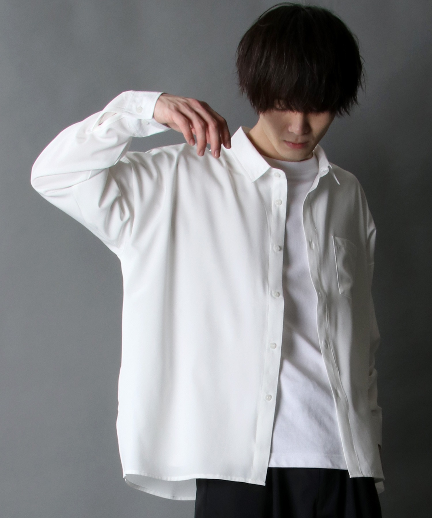 セール】☆【SITRY】Oversize Drop shoulder Stretch shirt/オーバー ...
