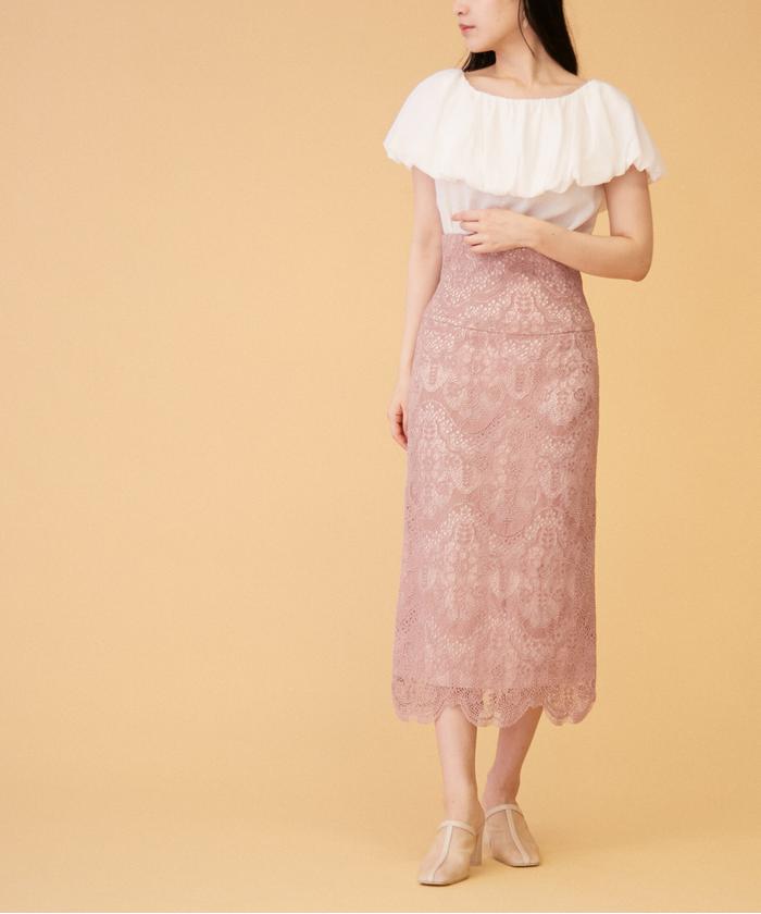 【大人気】SELF PORTRAIT レースペンシルスカート Self-Portrait レース ペンシルスカート | オレンジ | FARFETCH JP
