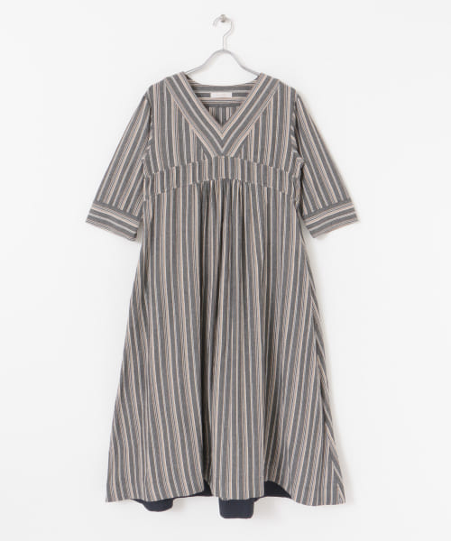セール 20%OFF】F by ROSSO マルチストライプカフタンワンピース