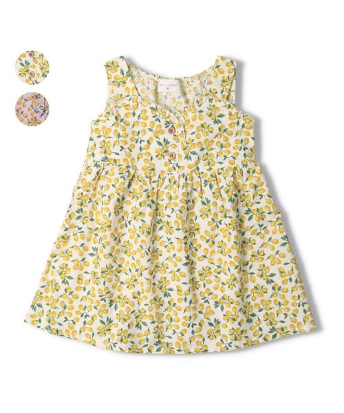 セール 子供服 Will Mery ウィルメリー レモン柄ノースリーブワンピース 80cm 130cm N ウィルメリー Will Mery D Fashion