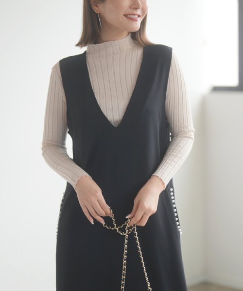 ワンピース ロングワンピース マキシ丈 パール Vネック オケージョン フォーマル 入学式 卒業式 韓国 ファッション パールポケットvネックロングワンピー フューティアランド Futier Land D Fashion
