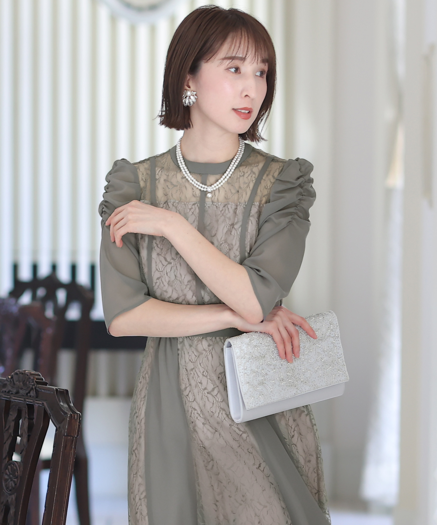 セール17%OFF】プールヴー PourVous 袖あり&ロングパーティー