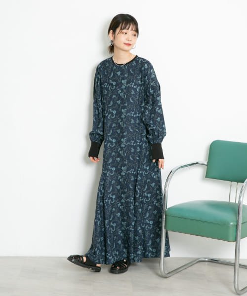 クーポン セール 40 Off フラワープリントマーメイドワンピース ケービーエフ Kbf D Fashion