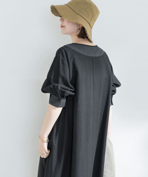 本物 美品 コレクションモデル グッチ ドット スクエア柄 半袖 ワンピース F by ROSSO ドット柄切替カフタンワンピース(504610042) | URBAN