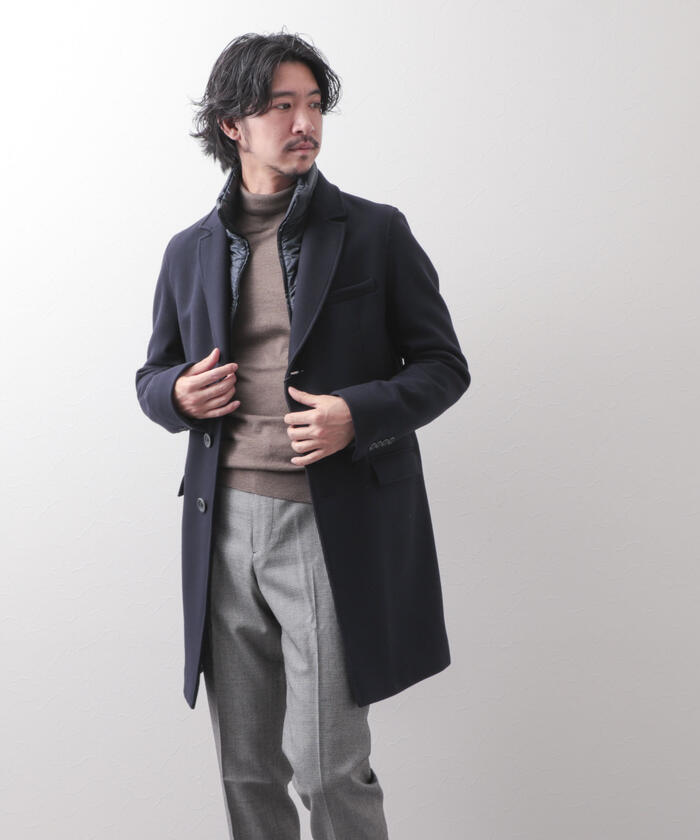 美品 ヘルノ HERNO チェスターコート イタリア製 3B ダークグレー S 美品 ヘルノ HERNO チェスターコート イタリア製 3B
