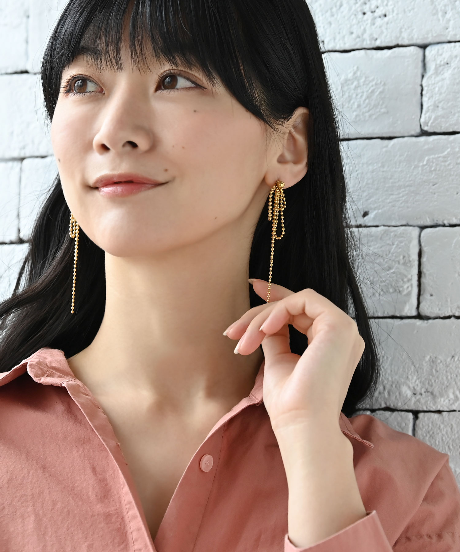 24AW holiday リボンボールチェーンピアス 226c015f87fe18e67797a45b672848