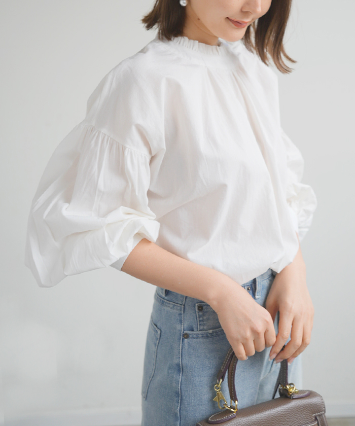 【美品】UNITED TOKYO ホワイトフリルバルーンスリーブシャツ バルーンスリーブシャツ｜グレースコンチネンタルの通販｜&mall