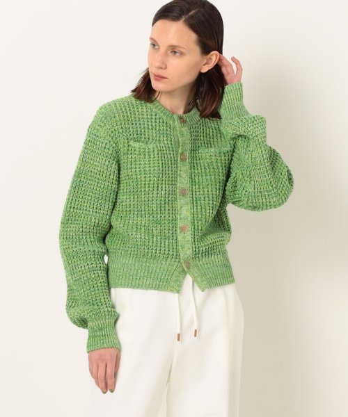 CABaN コットンカシミヤミックスワッフル クルーネックカーディガン