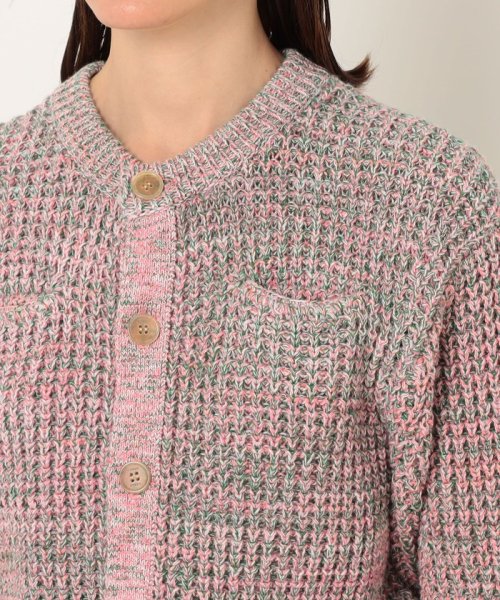 CABaN コットンカシミヤミックスワッフル クルーネックカーディガン