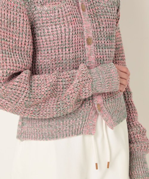 CABaN コットンカシミヤミックスワッフル クルーネックカーディガン
