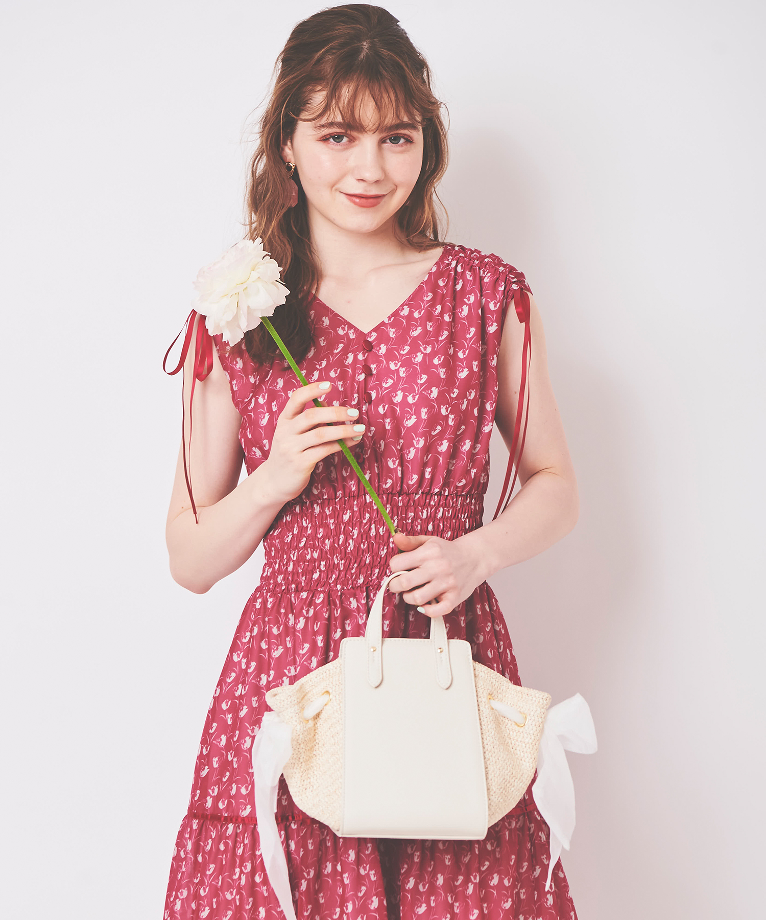 セール】【美人百花5月号掲載】花柄ティアードワンピース セール】【美人百花5月号掲載】花柄ティアードワンピース