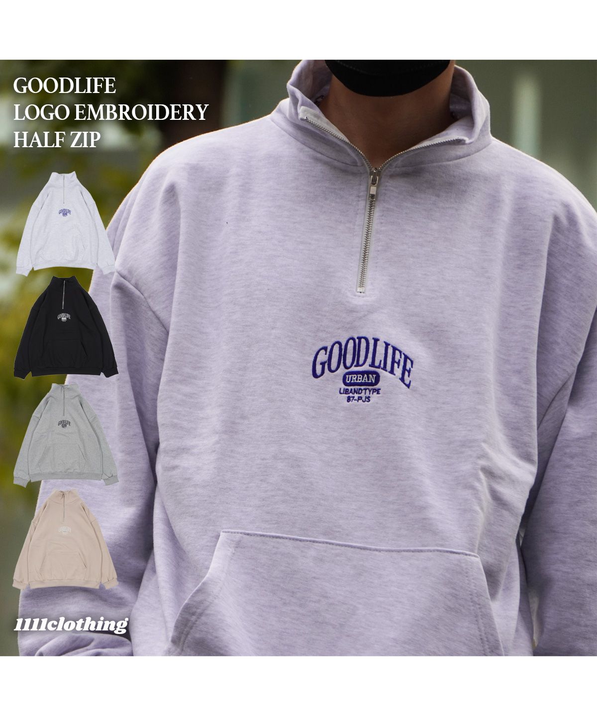 ワンフォークロージング 1111clothing ハーフジップ メンズ ワンフォークロージング 1111clothing ハーフジップ メンズ