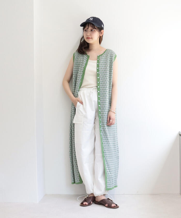 セール 30%OFF】レトロ柄ジャガードロングジレ(504610438