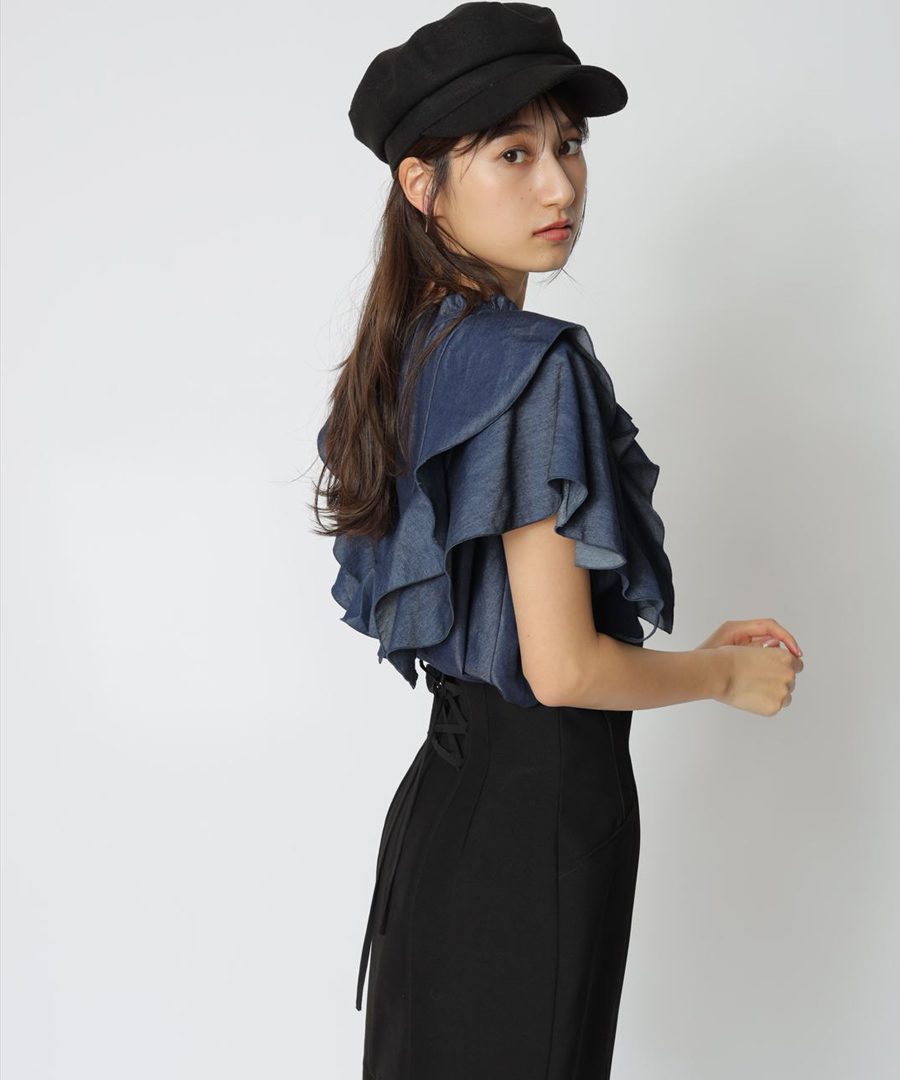 30%OFF】 MEKKIラッフルブラウス シャツ/ブラウス(半袖/袖なし) - www